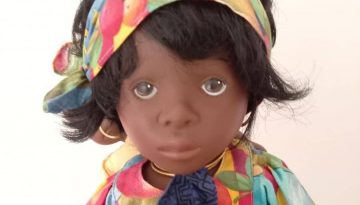 Photo du visage de la poupée africaine de sylvia natterer pour Götz